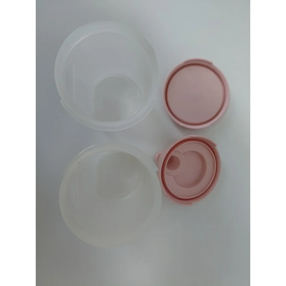Tupperware‎ 1606 Modular Mates Round #2 Containers 15 oz Pink Seal Set of 2 VTG